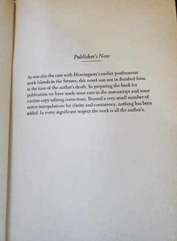 The Garden of Eden by Ernest Hemingway (New Hardcover)