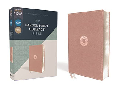 NIV, Larger Print Compact Bible(8.5-Point Print Size), Leathersoft, Pink, Red Letter, Comfort Print