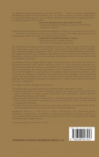 Intelligence Policy: Its Impact on College Admissions and Other Social Policies (Education, Psychology, Public Policy, Social Services)