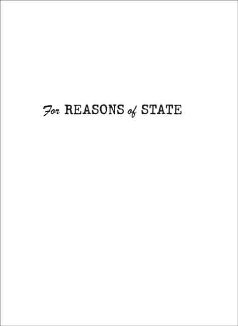 For Reasons of State (Independent Study Program)