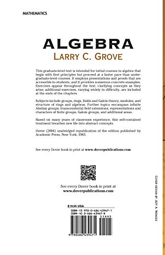 Algebra (Dover Books on Mathematics) by Larry C. Grove