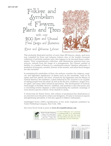 Folklore and Symbolism of Flowers, Plants and Trees: with over 200 Rare and Unusual Floral Designs and Illustrations (Dover Pictorial Archive) — back cover