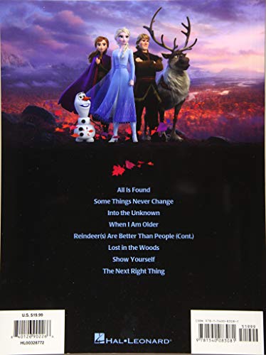 Frozen 2 Songbook Piano, Vocal, Guitar Sheet Music Includes "Into the Unknown" and Other Disney Songs Hal Leonard Official Music Book