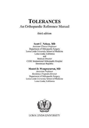 Tolerances: An Orthopaedic Reference Manual