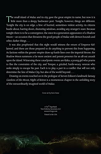Night of Knives: A Novel of the Malazan Empire (Novels of the Malazan Empire, 1) — back cover