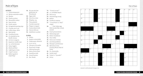 75 Easy-to-Read Crossword Puzzles: Medium-Level Puzzles to Challenge Your Brain