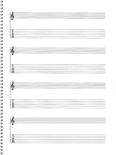 Passatino Guitar Manuscript Paper Spiral Notation Book for Music Students and Teachers 4-Stave Pages with Tablature and 16 Chord Boxes per Sheet Songwriting and Sheet Music Practice Book