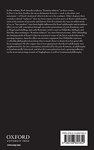 Kantian Subjects: Critical Philosophy and Late Modernity