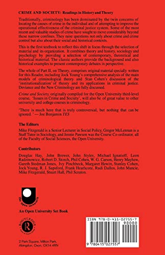 Crime and Society (Readings in History & Theory)