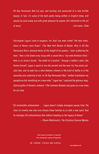 All Day Permanent Red: The First Battle Scenes of Homer's Iliad Rewritten