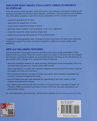 ISE Urban Economics by Arthur O'Sullivan