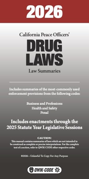 2026 California Peace Officers' Drug Laws Law Summaries