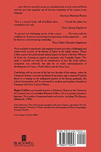 The Arab Conquest of Spain: 710 - 797 — back cover