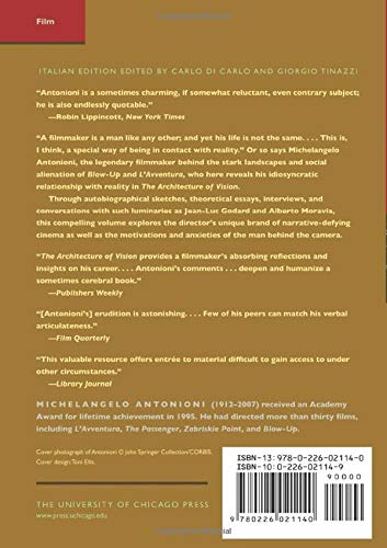 The Architecture of Vision: Writings and Interviews on Cinema — back cover