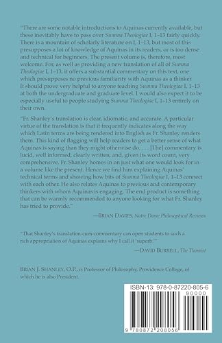 The Treatise On The Divine Nature: Summa Theologiae I, 1-13 — back cover
