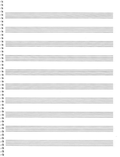 74. Spiral Book: 10-stavePassantino Manuscript Paper Music Staff Paper Notebook for Students and Teachers Blank Sheet Music for Piano Lessons Songwriting and Composition