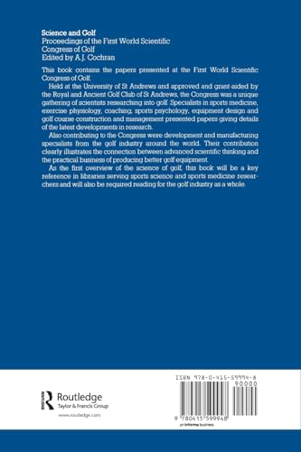 Science and Golf (Routledge Revivals): Proceedings of the First World Scientific Congress of Golf