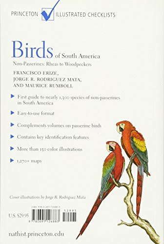 Birds of South America: Non-Passerines: Rheas to Woodpeckers (Princeton Illustrated Checklists) — back cover