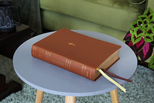 NASB, Thompson Chain-Reference Bible, Leathersoft, Brown, 1995 Text, Red Letter, Thumb Indexed, Comfort Print