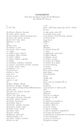 Glossarium: Pars I (Lingua Latina)