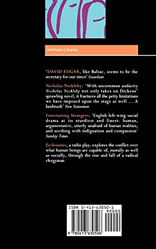 Edgar Plays: 2: Ecclesiastes, The Life and Adventures of Nicholas Nickleby, Entertaining Strangers (Contemporary Dramatists)