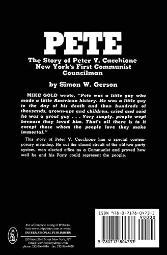 Pete: The story of Peter V. Caccione New York's first communist councilman: the story of Peter V. Caccione (New World Paperbacks)