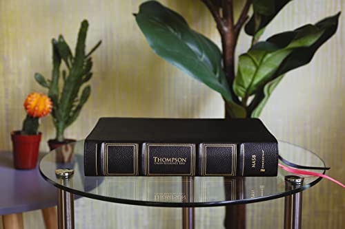 NASB, Thompson Chain-Reference Bible, Genuine Leather, Calfskin, Black, 1995 Text, Red Letter, Comfort Print