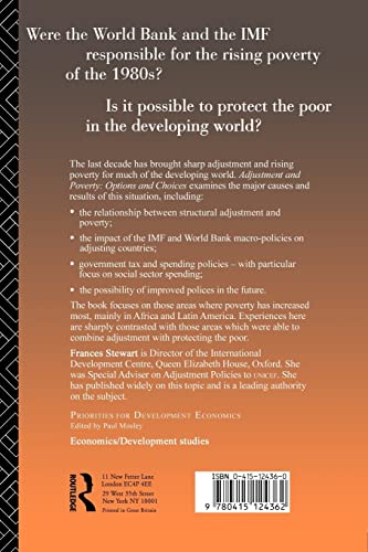 Adjustment and Poverty (Priorities for Development Economics)