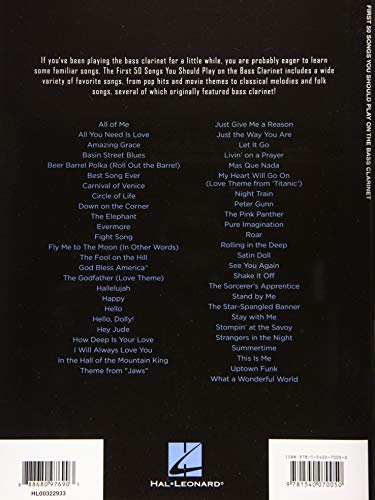 First 50 Songs You Should Play on Bass Clarinet: A Must-Have Collection of Well-Known Songs, Including Some Bass Clarinet Features