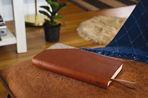 NIV, Thinline Bible, Leathersoft, Brown, Red Letter, Comfort Print