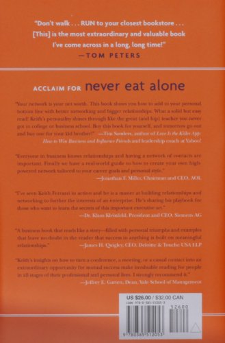 Never Eat Alone: And Other Secrets to Success, One Relationship at a Time — back cover