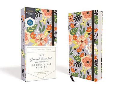 NIV, Journal the Word New Testament (Perfect for Note-Taking), Pocket Bible Edition, Hardcover, Floral, Red Letter, Comfort Print (NIV Journal the Word Bible)