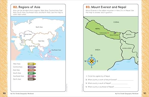 My First Grade Geography Workbook: 101 Games & Activities To Support First Grade Geography Skills
