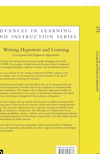 Writing Hypertext and Learning: Conceptual and Empirical Approaches (Advances in Learning and Instruction Series, 10)