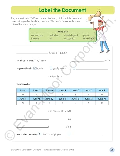 Evan-Moor Financial Literacy and Life Skills for Kids, Ages 12-13, Money Management Workbook, Learn Budgeting, Saving, Spending, and Using Credit, Real-World Activities for Teens