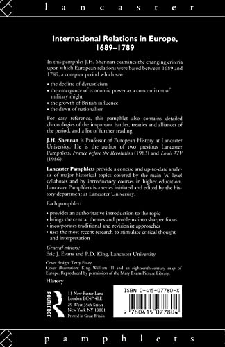 International Relations in Europe, 1689-1789 (Lancaster Pamphlets)