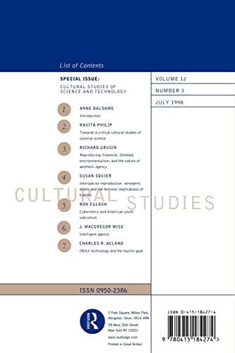 Science, Technology and Culture: Cultural Studies Volume 12 Issue 3