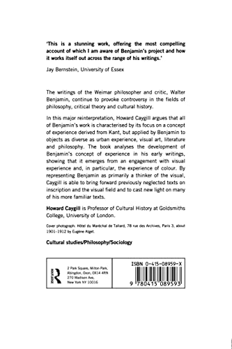 Walter Benjamin: The Colour of Experience