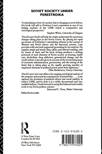 Soviet Society Under Perestroika (Soviet Studies)