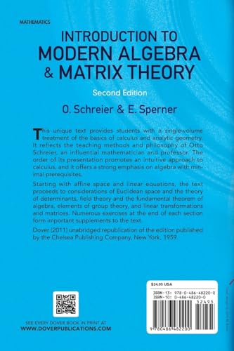 Introduction to Modern Algebra and Matrix Theory: Second Edition (Dover Books on Mathematics)
