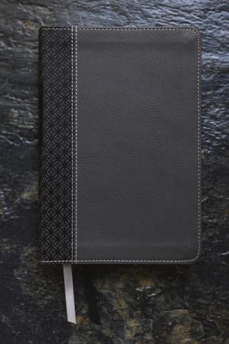 NIV, Compact Center-Column Reference Bible, Leathersoft, Black, Red Letter, Thumb Indexed, Comfort Print
