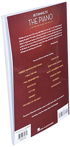 Returning to the Piano - A Refresher Book for Adults Book/Online Audio