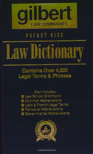 Gilbert Law Summaries Pocket Size Law Dictionary: Blue : Con