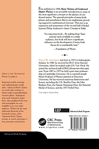 Basic Notions Of Condensed Matter Physics (Advanced Books Classics)