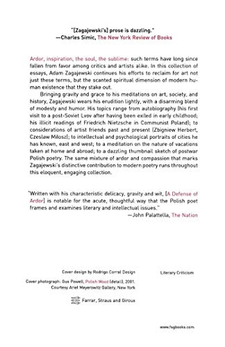 A Defense of Ardor: Essays