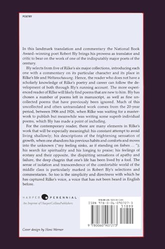 Selected Poems of Rainer Maria Rilke — back cover