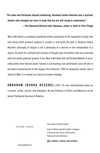 Man Is Not Alone: A Philosophy of Religion by Heschel (New)
