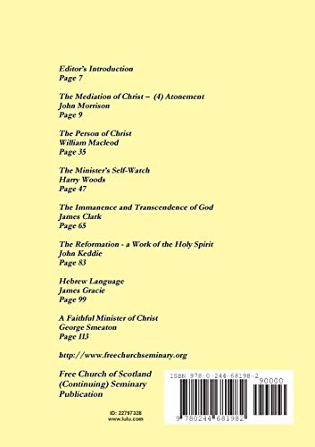 Journal of the Seminary of the Free Church of Scotland (Continuing)