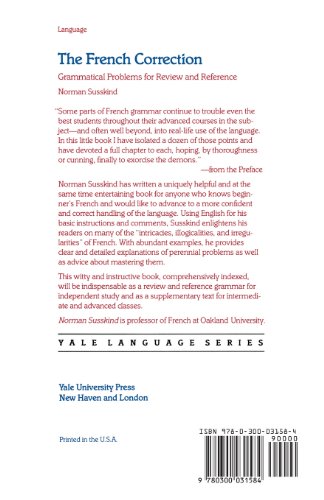 The French Correction: Grammatical Problems for Review and Reference (Yale Language Series) (English and French Edition)