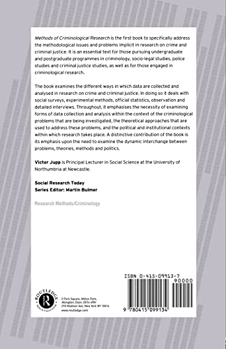 Methods of Criminological Research (Contemporary Social Research Series ; 19)
